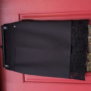NWT - Elegant Black Lace Trim Skirt
